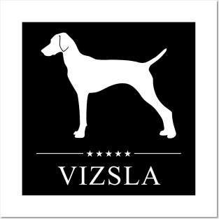 Vizsla Dog White Silhouette Posters and Art